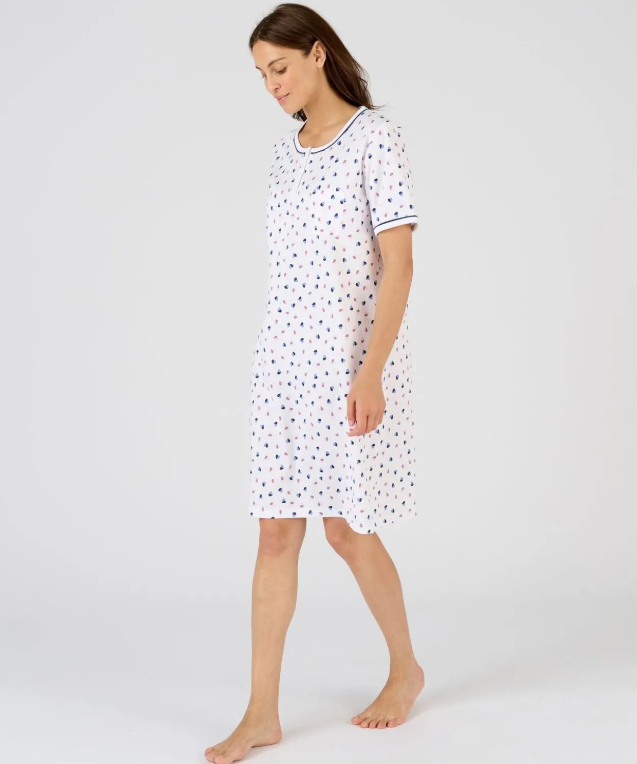 Chemise de nuit pur coton peigné