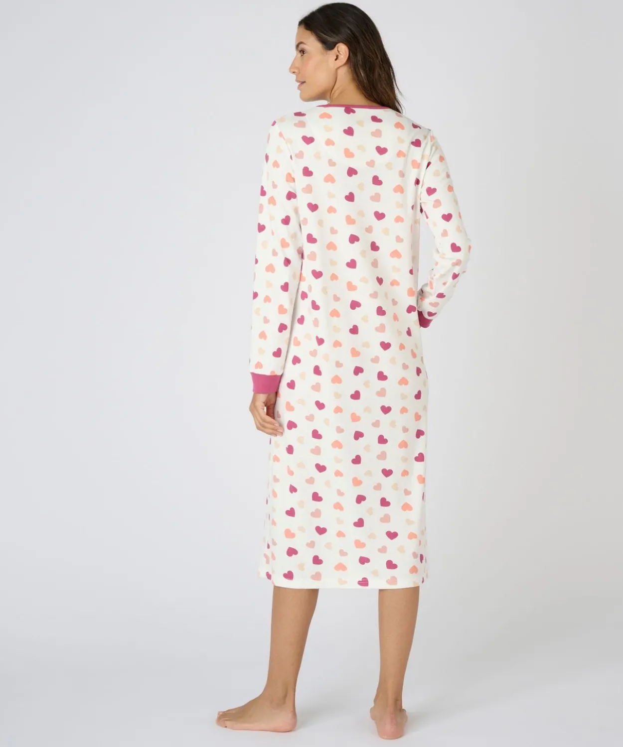 Chemise de nuit Thermolactyl col boutonné