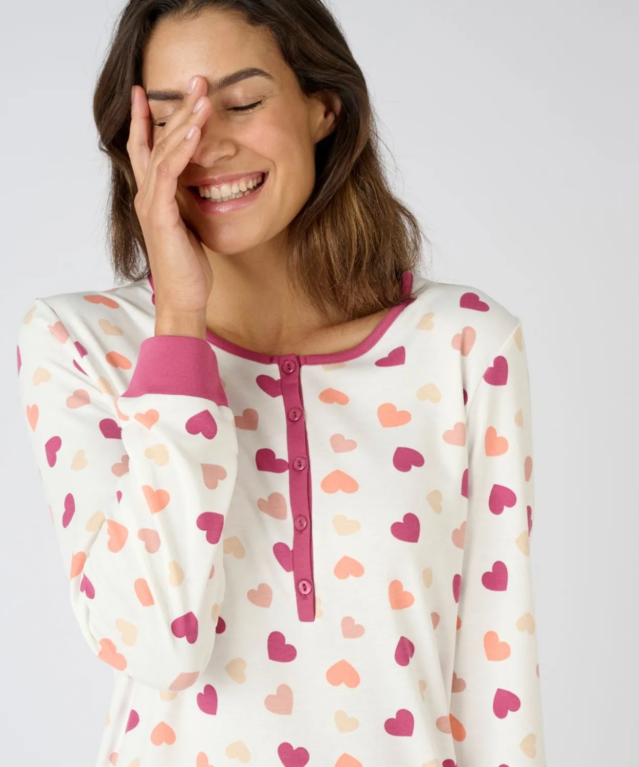 Chemise de nuit Thermolactyl col boutonné