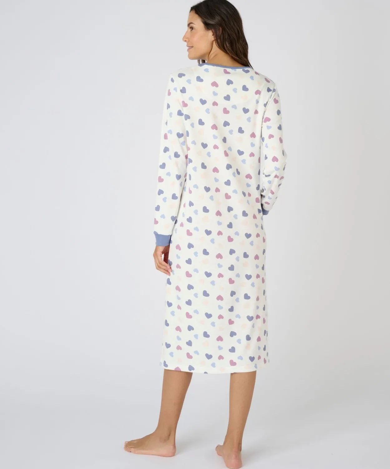 Chemise de nuit Thermolactyl col boutonné