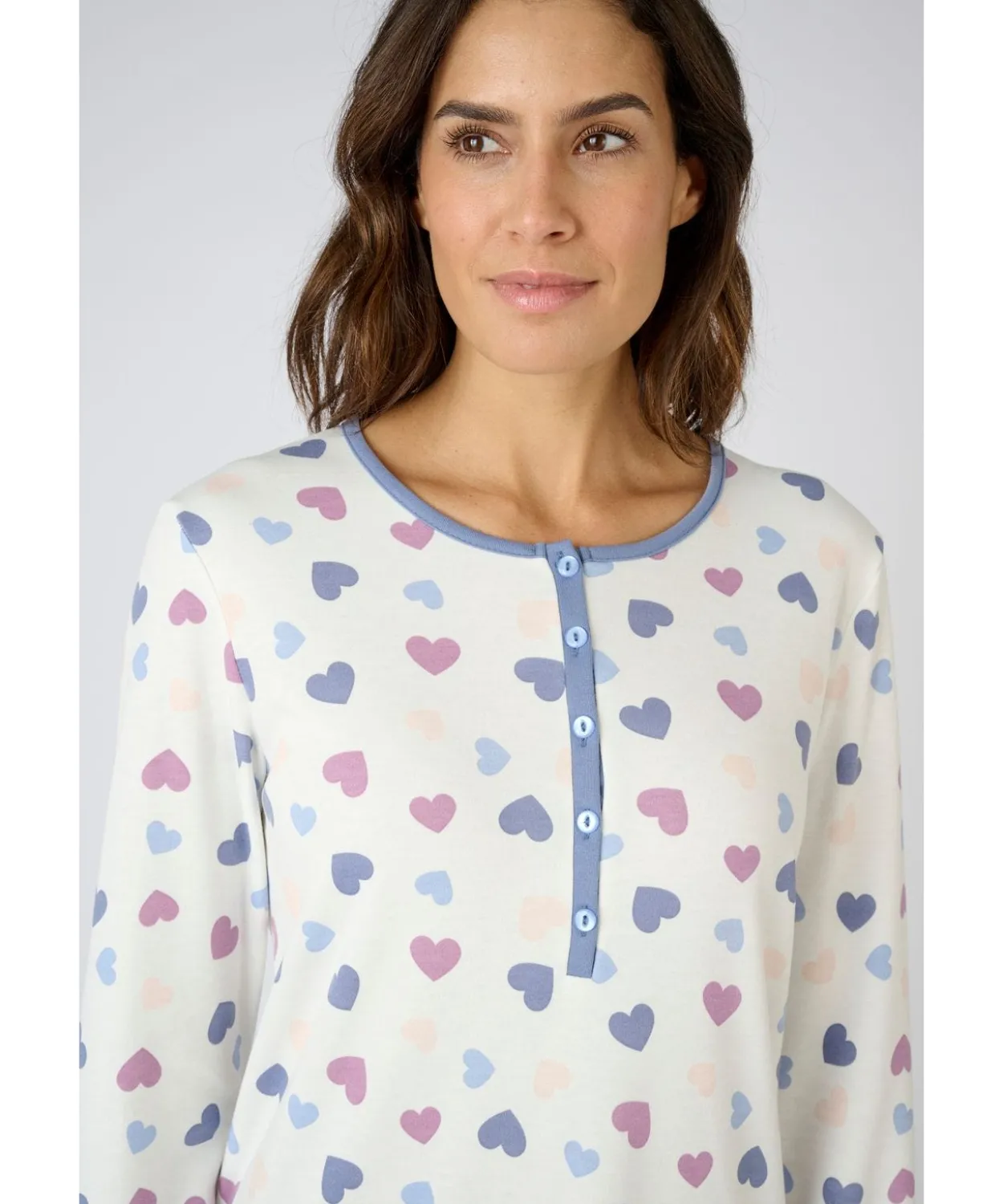 Chemise de nuit Thermolactyl col boutonné