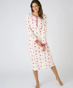 Chemise de nuit Thermolactyl col boutonné