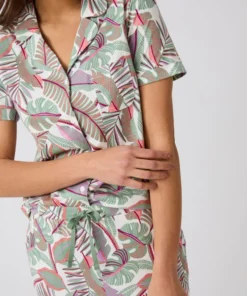 Chemise de pyjama en pur coton peigné