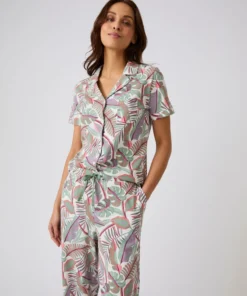 Chemise de pyjama en pur coton peigné