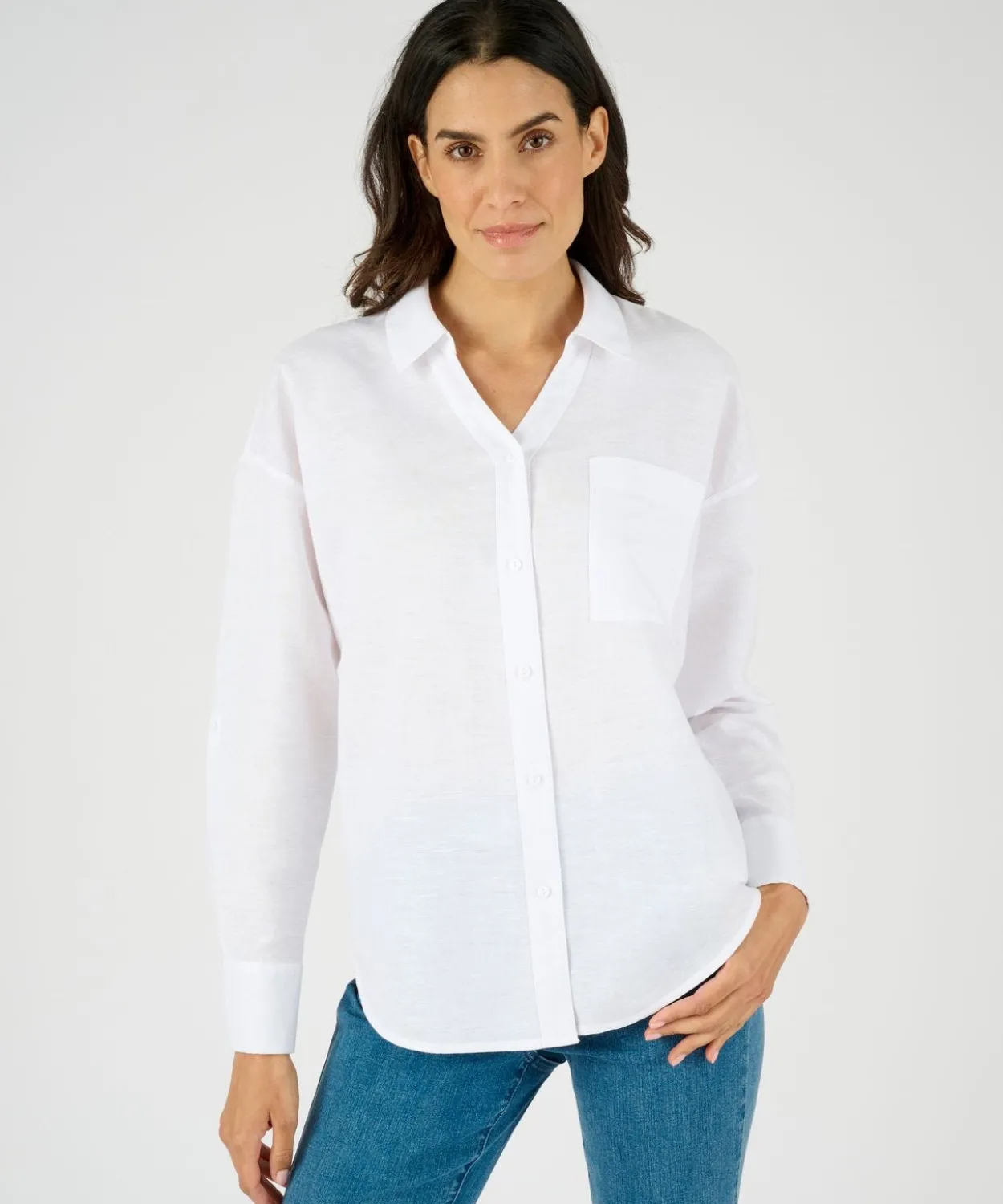 Chemise mélange lin et coton