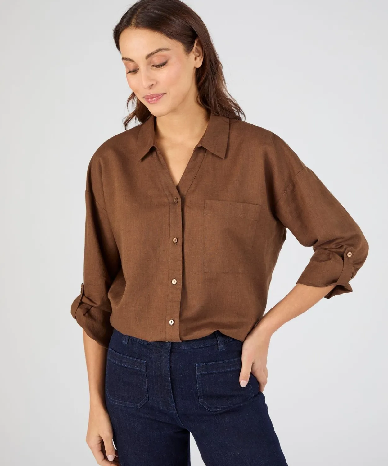 Chemise mélange lin et coton