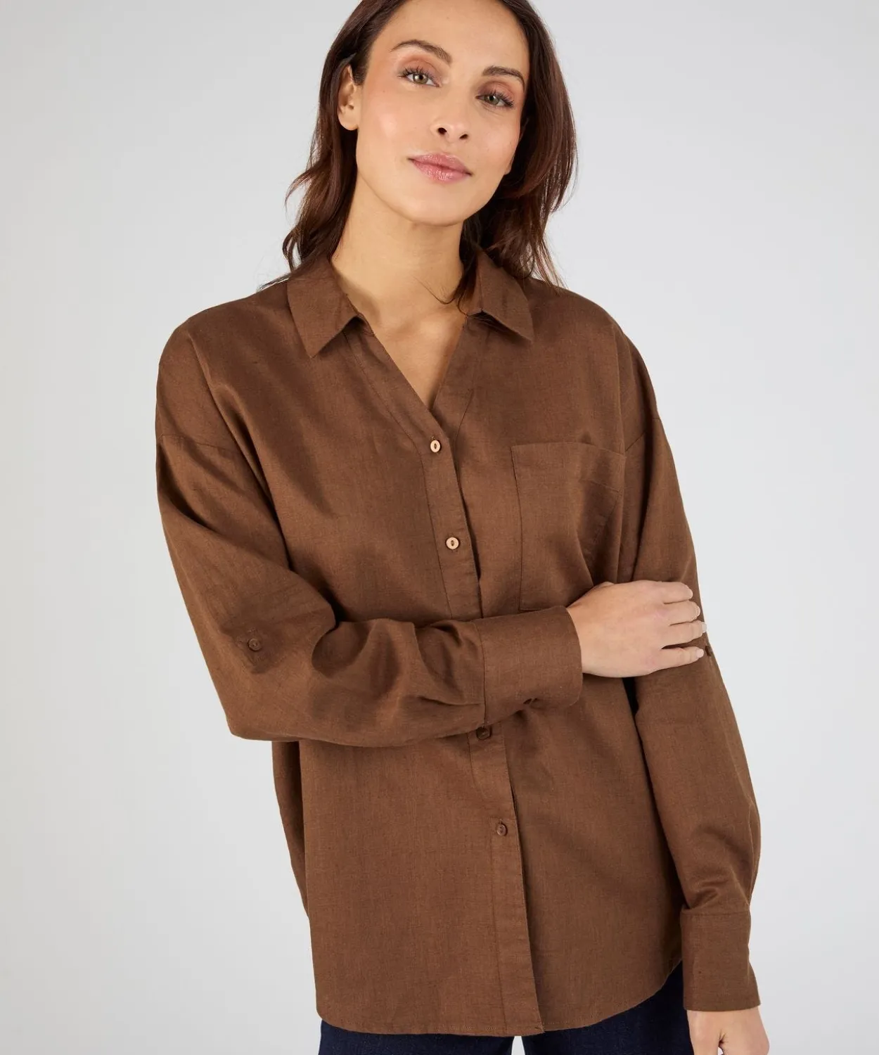 Chemise mélange lin et coton