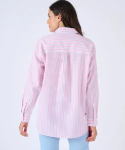 Chemise rayée en popeline