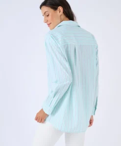 Chemise rayée en popeline