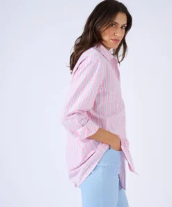 Chemise rayée en popeline