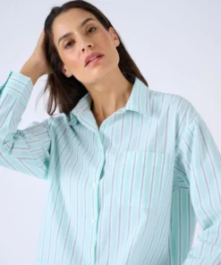Chemise rayée en popeline