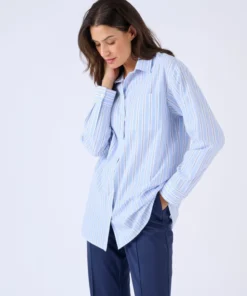 Chemise rayée en popeline