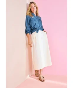Chemisier en denim brodé