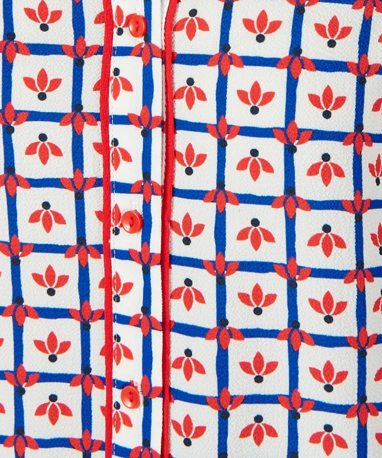Chemisier fleurs et carreaux
