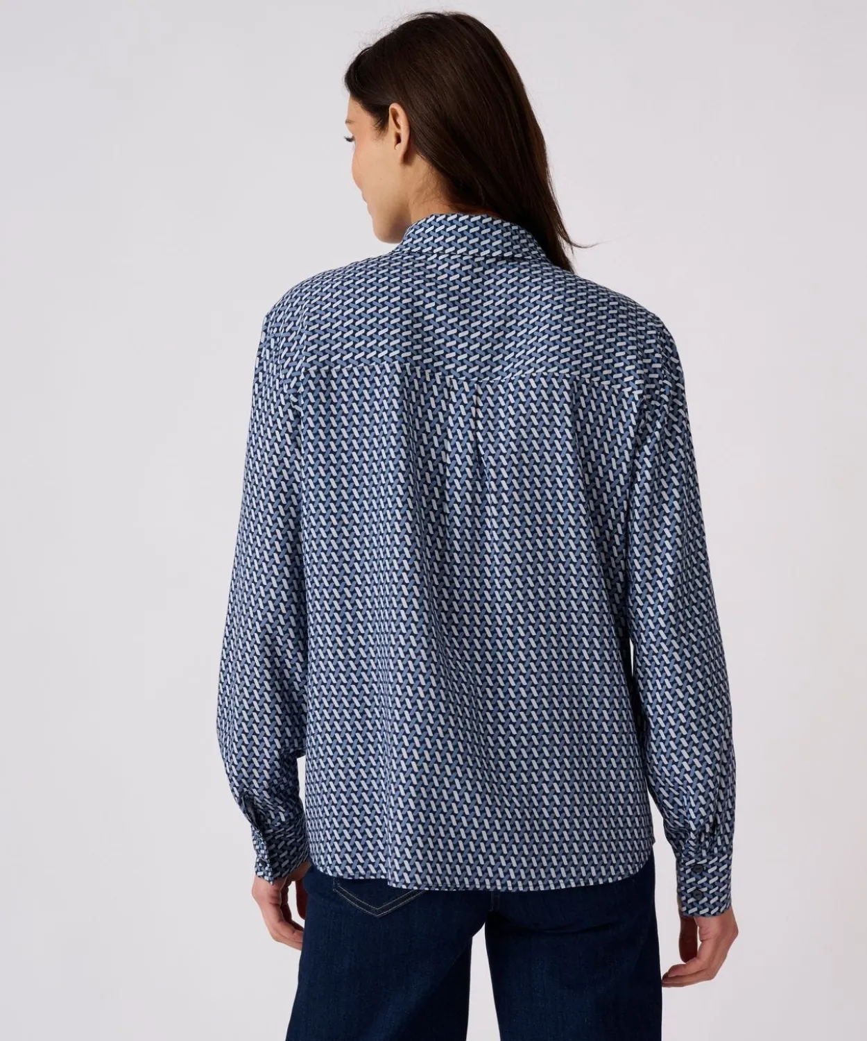 Chemisier imprimé graphique pure viscose