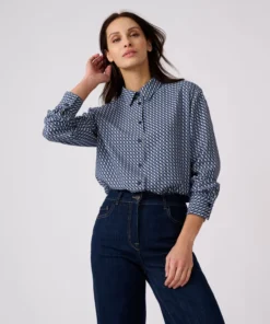 Chemisier imprimé graphique pure viscose