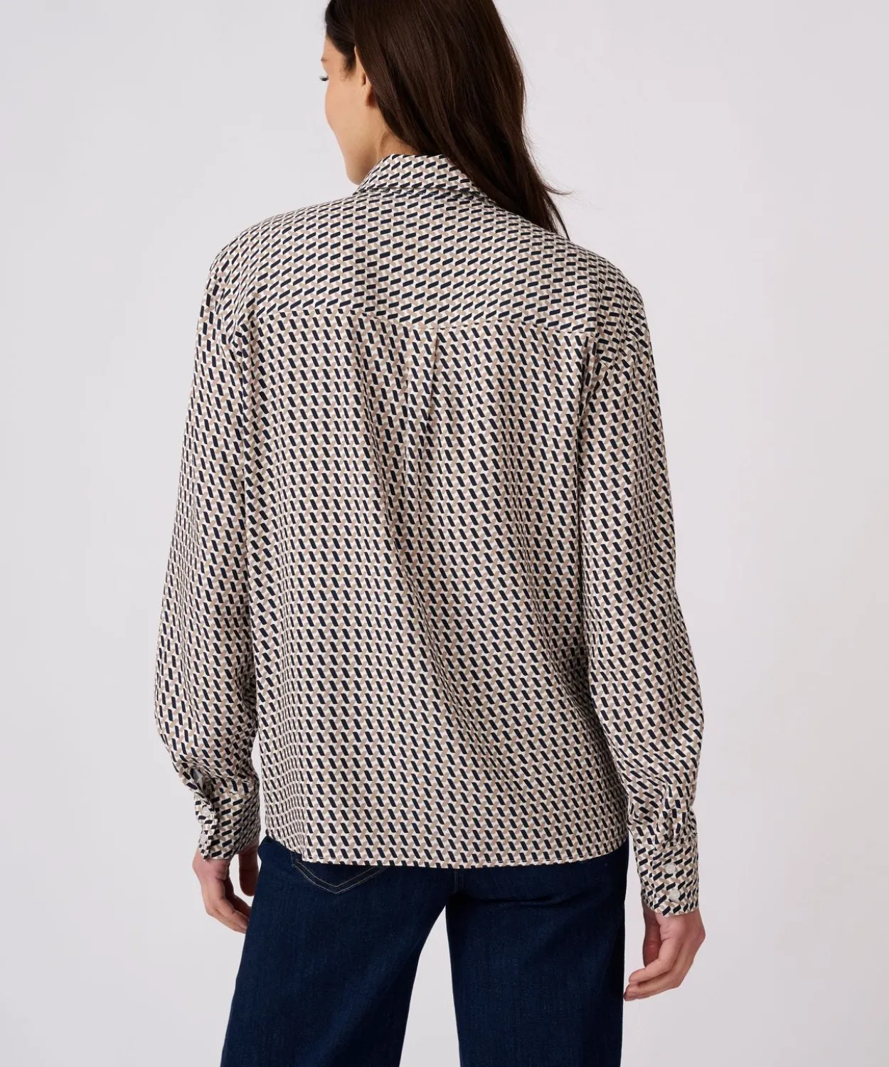 Chemisier imprimé graphique pure viscose