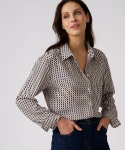 Chemisier imprimé graphique pure viscose