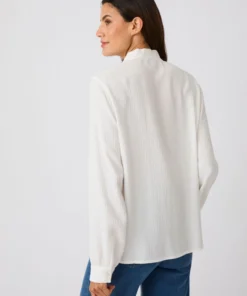 Chemisier lavallière jacquard reliéfé