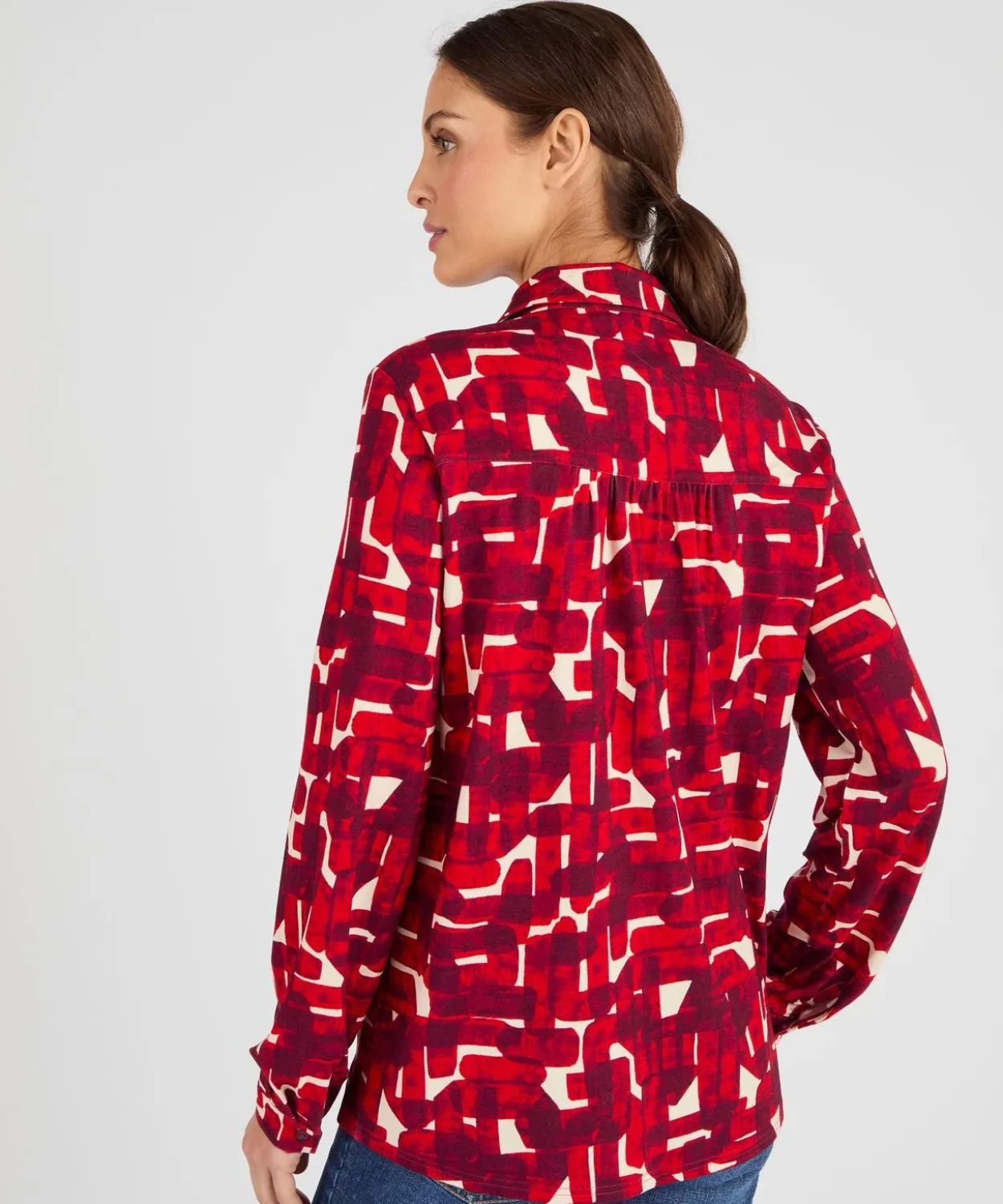 Chemisier maille fluide viscose stretch