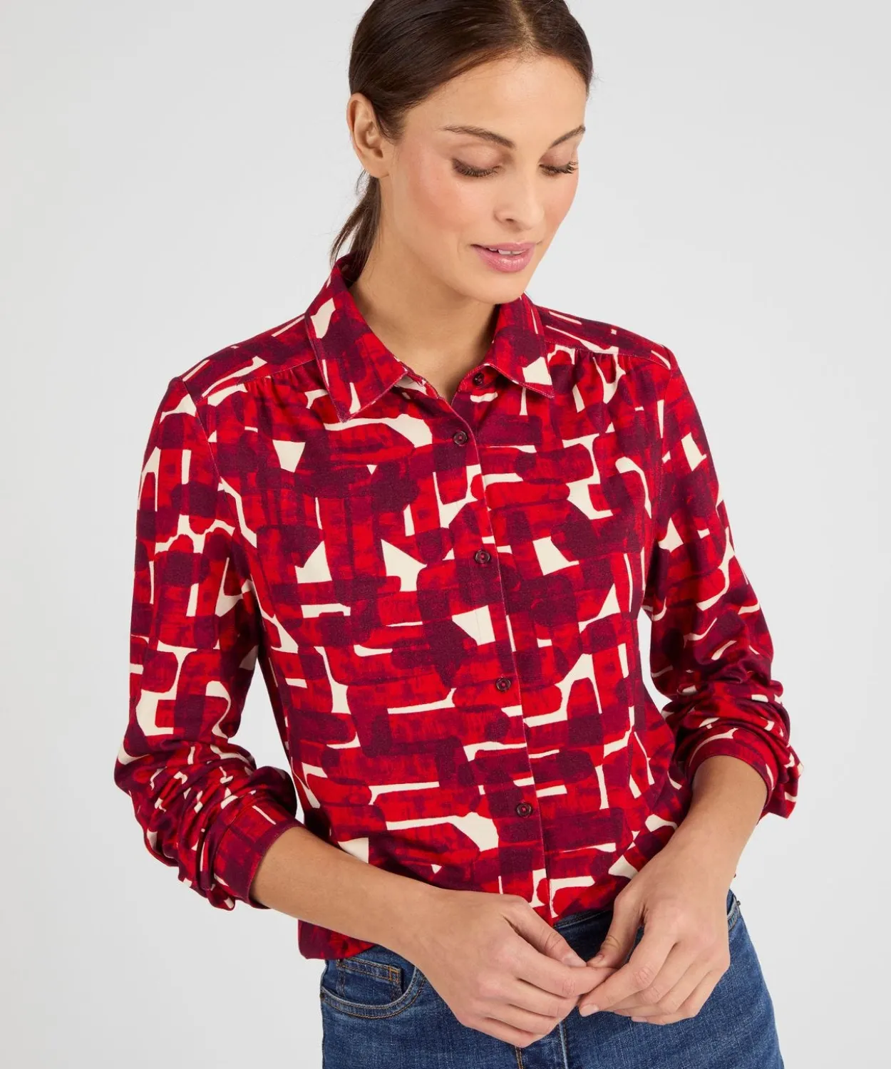 Chemisier maille fluide viscose stretch