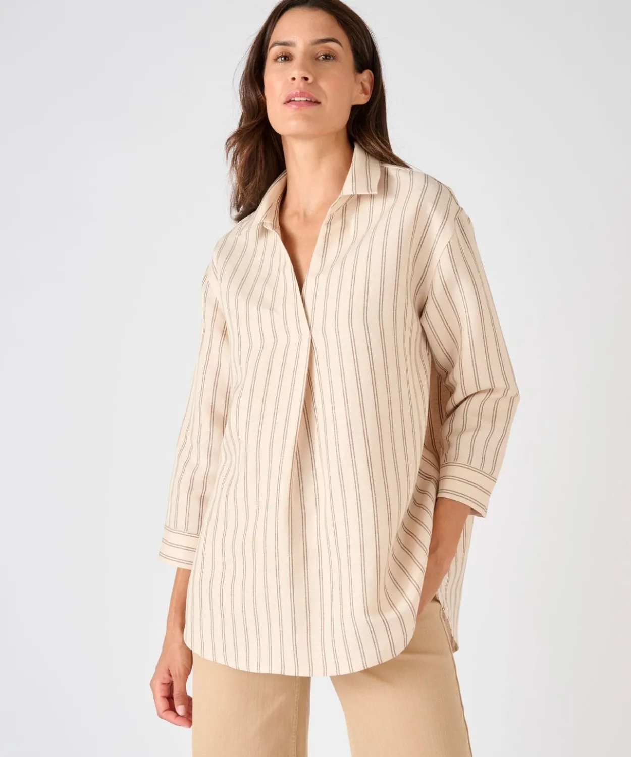 Chemisier mélange lin et viscose
