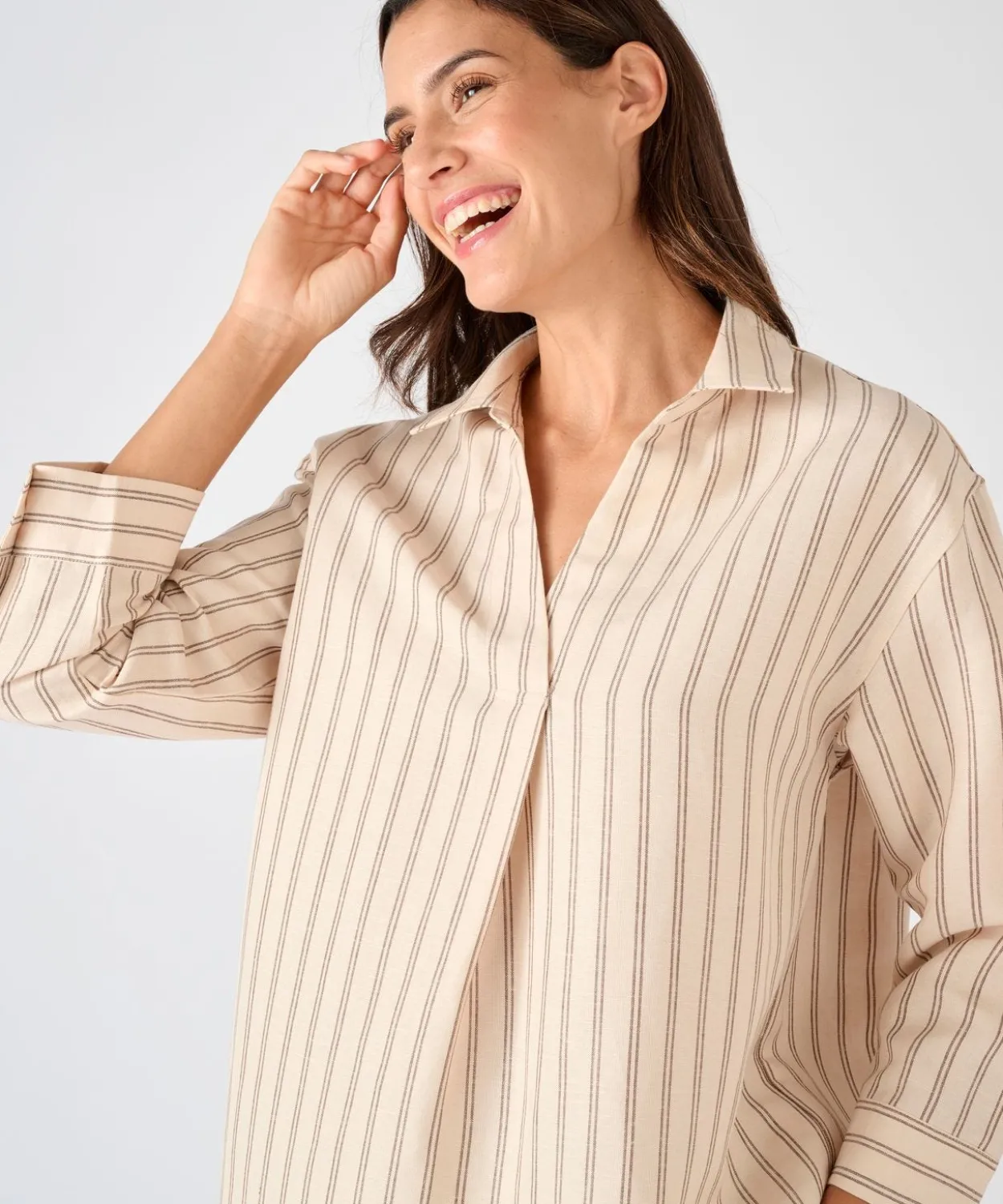 Chemisier mélange lin et viscose