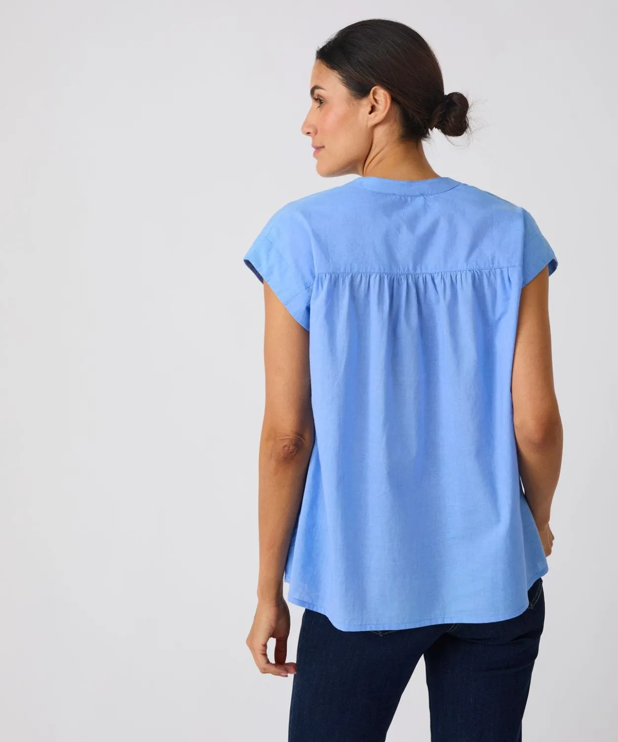 Chemisier sans manches en voile de coton