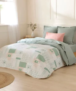 Couvre-lit imprimé patchwork
