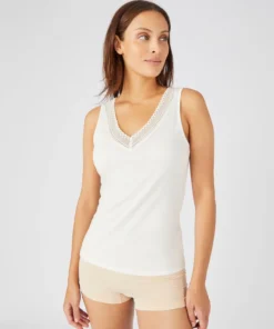 Débardeur Climatyl col V dentelle