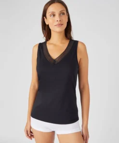 Débardeur Climatyl col V dentelle