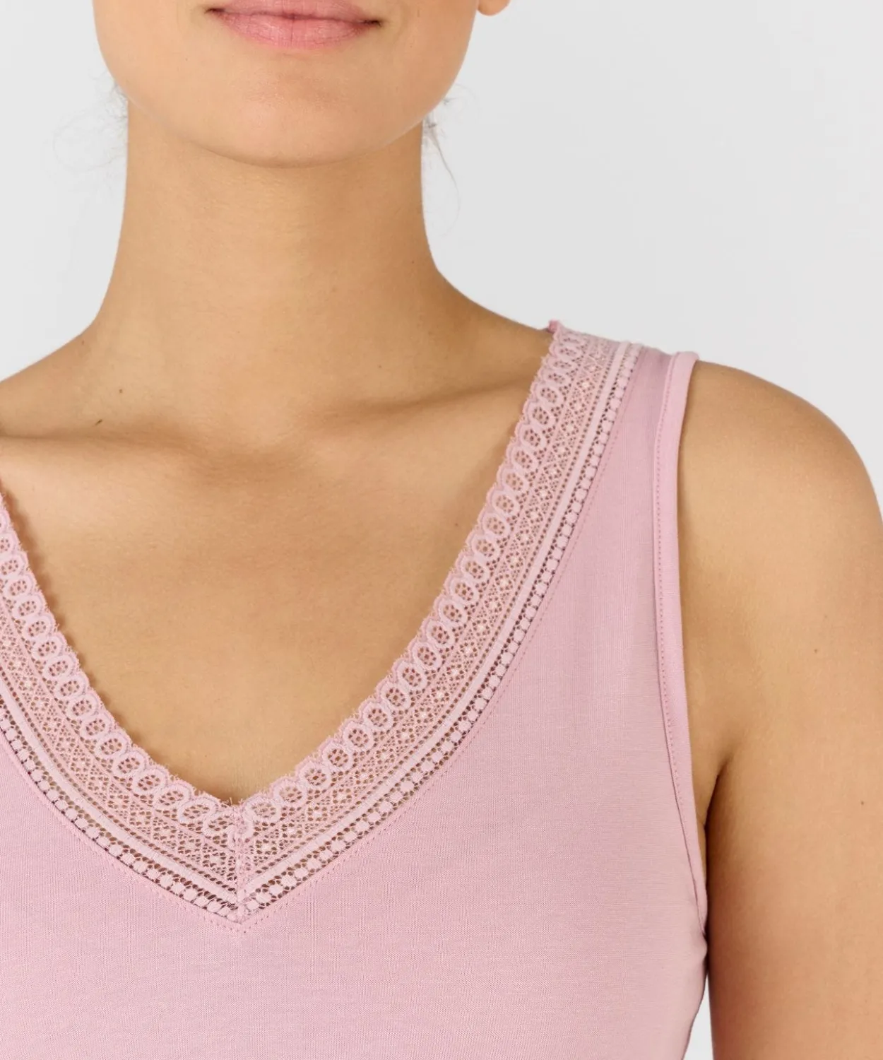 Débardeur Climatyl col V dentelle