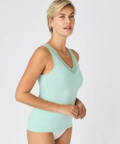Débardeur Climatyl col V dentelle