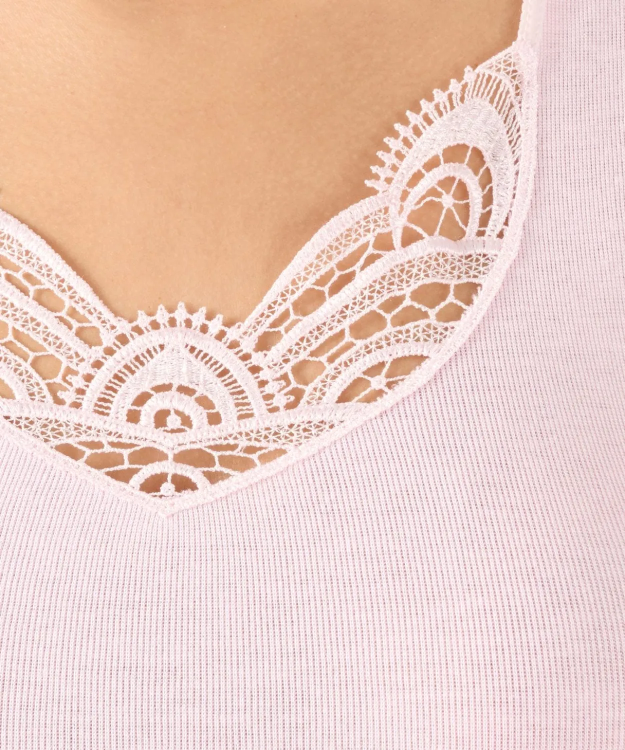 Débardeur fine côte guipure Thermolactyl