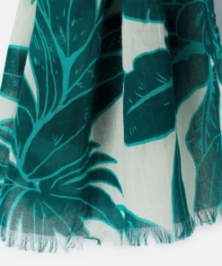 Foulard pur coton feuillages