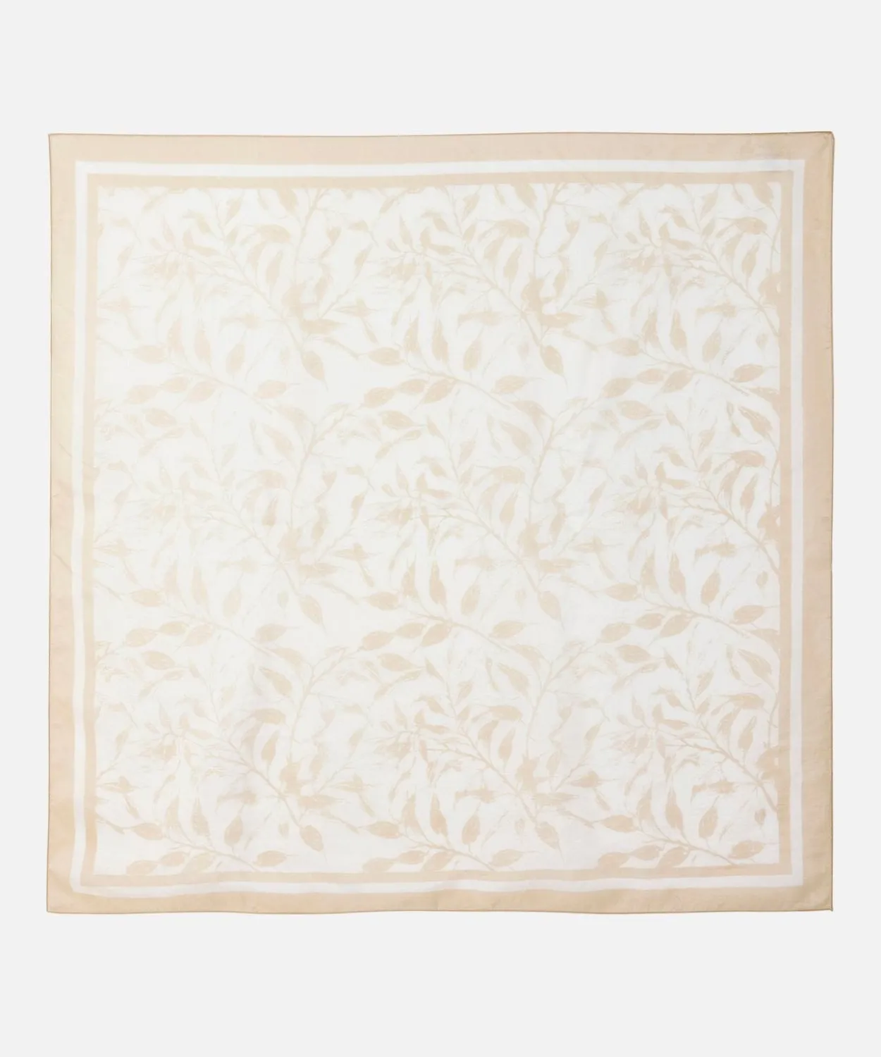 Foulard pure soie imprimé feuillage