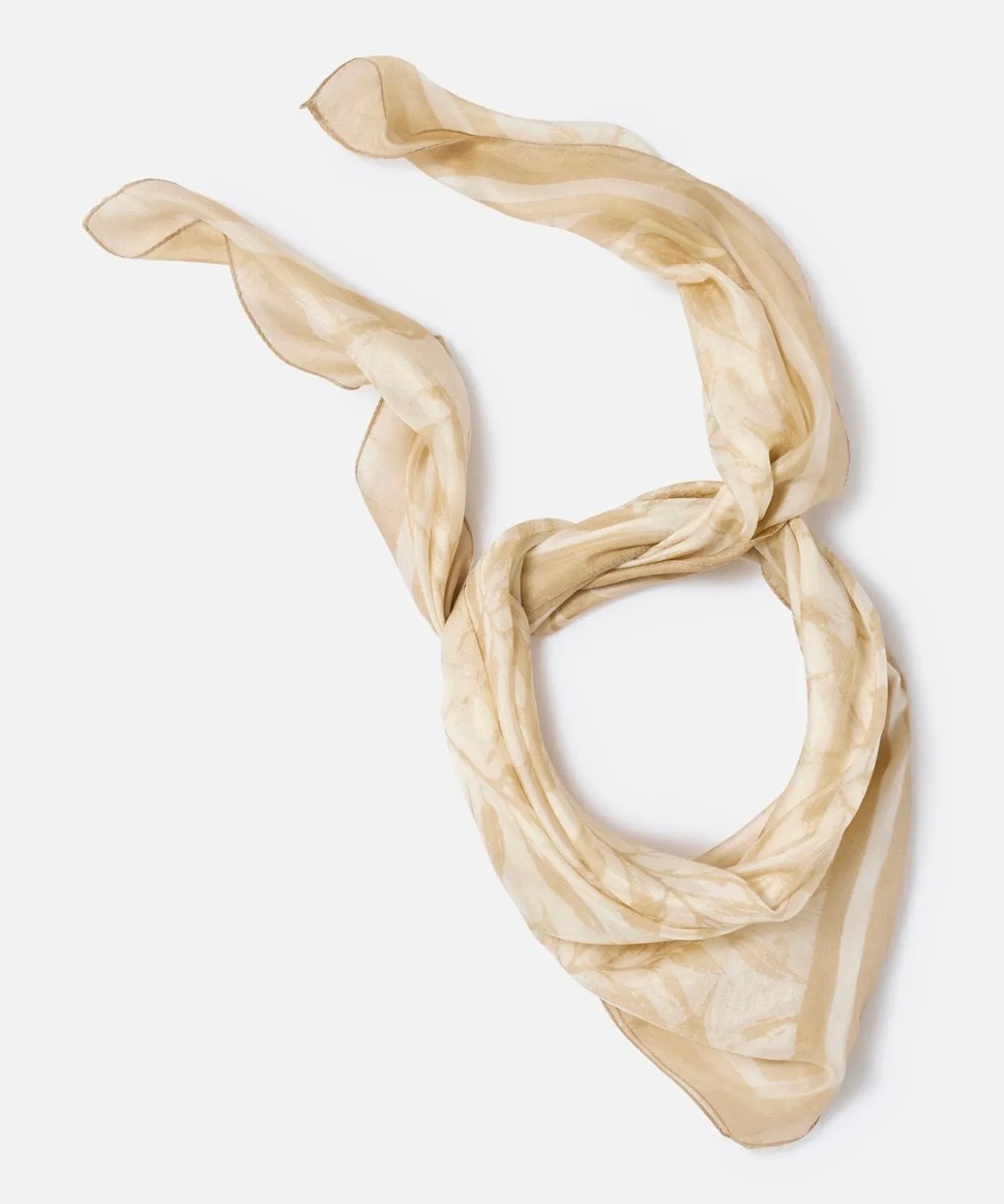 Foulard pure soie imprimé feuillage