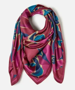 Foulard satiné imprimé fleuri