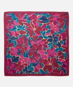 Foulard satiné imprimé fleuri
