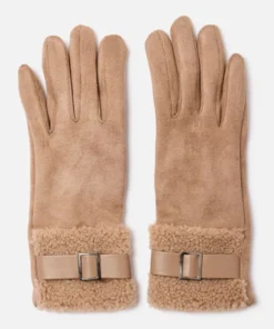 Gants suédine détail moutonné
