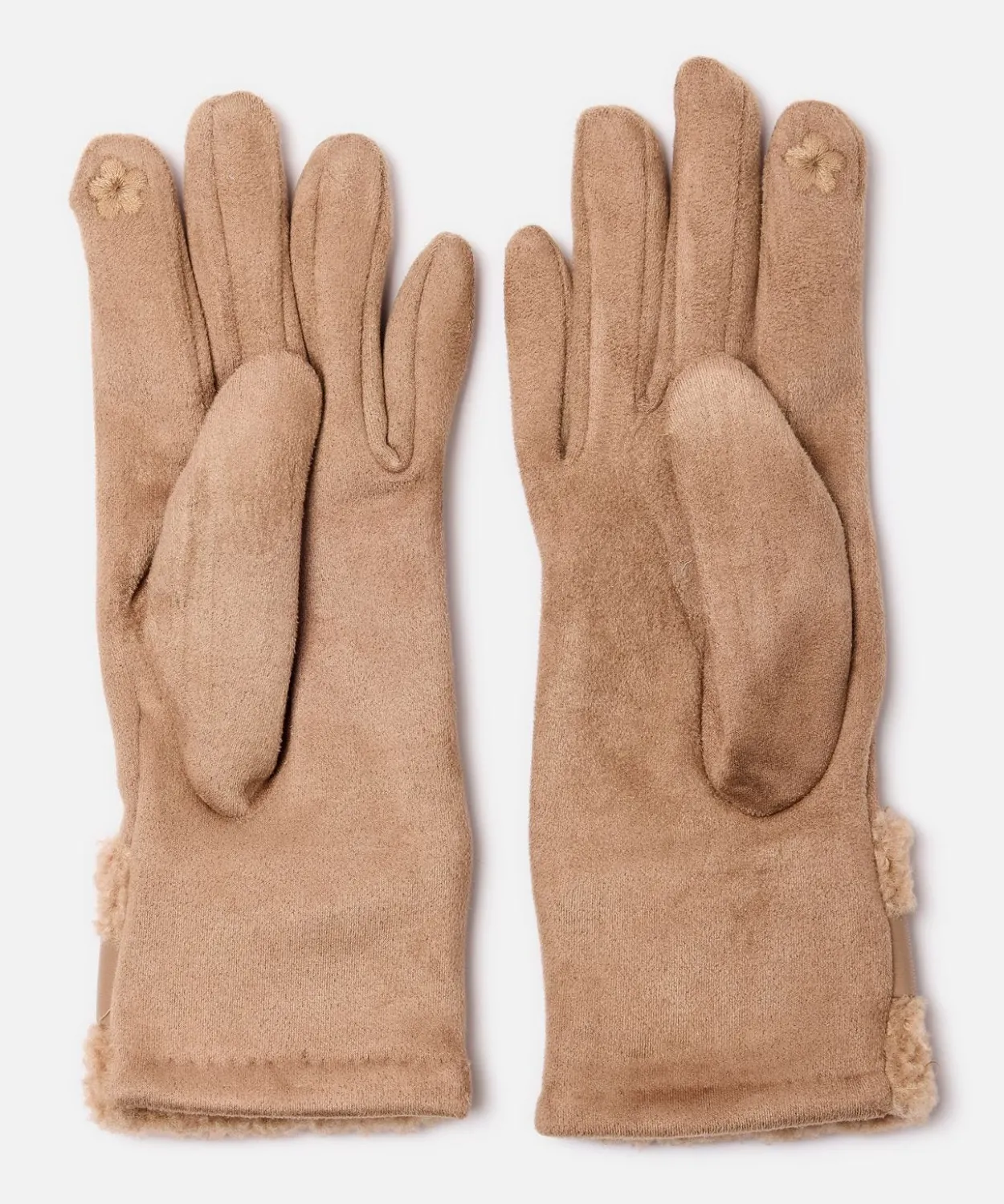 Gants suédine détail moutonné