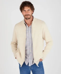 Gilet chiné zippé col montant