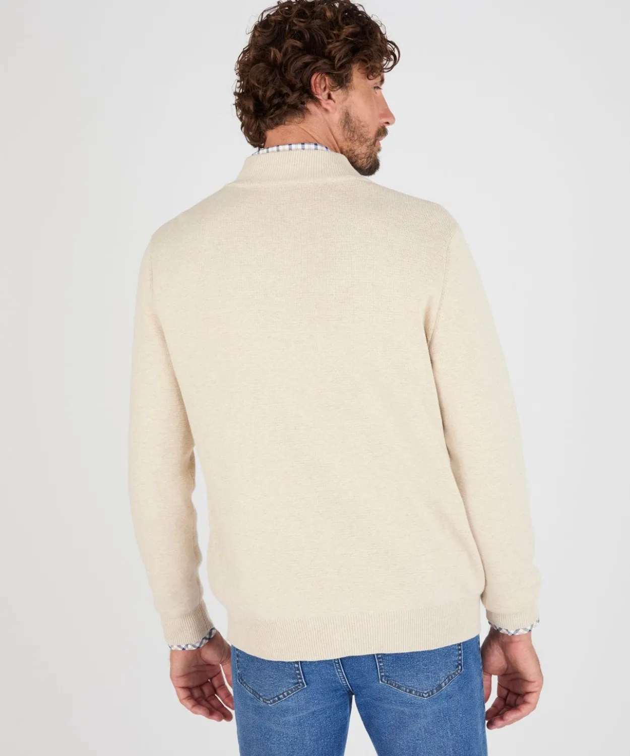 Gilet chiné zippé col montant
