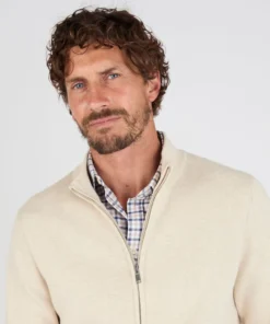 Gilet chiné zippé col montant