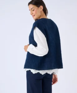 Gilet sans manches maille bouclette