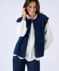 Gilet sans manches maille bouclette