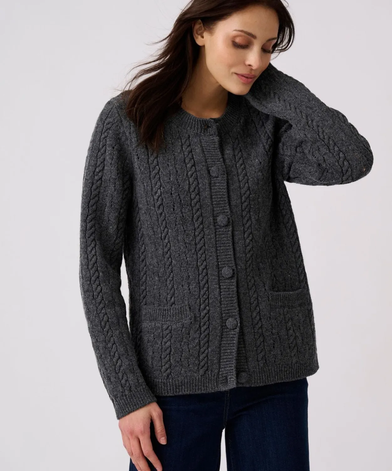 Gilet-veste torsadé 100% laine