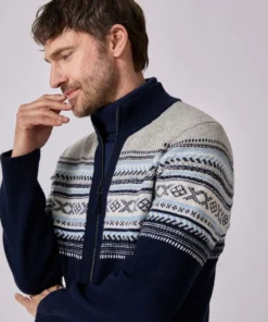 Gilet zippé jacquard
