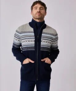 Gilet zippé jacquard