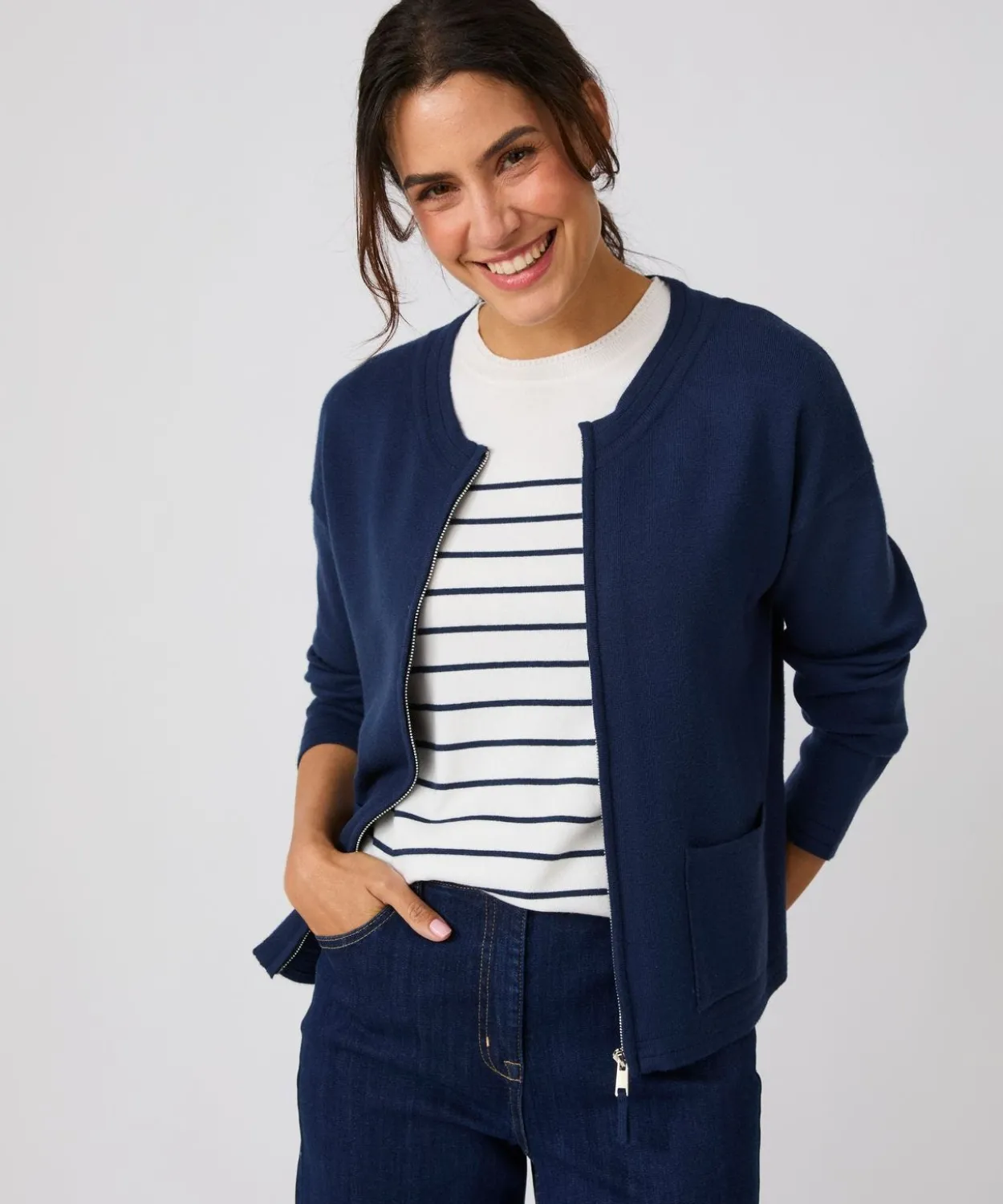 Gilet zippé maille milano